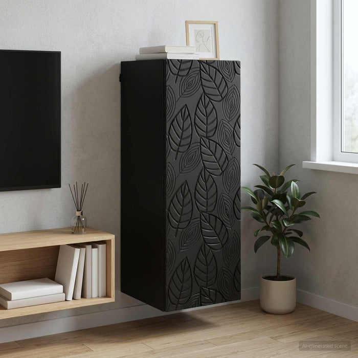Dulap montat pe perete Negru 33 x 34,5 x 90 cm Lemn prelucrat - WALTI WALTI