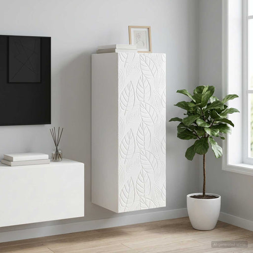 Dulap montat pe perete Alb foarte lucios 33 x 34,5 x 90 cm - WALTI WALTI
