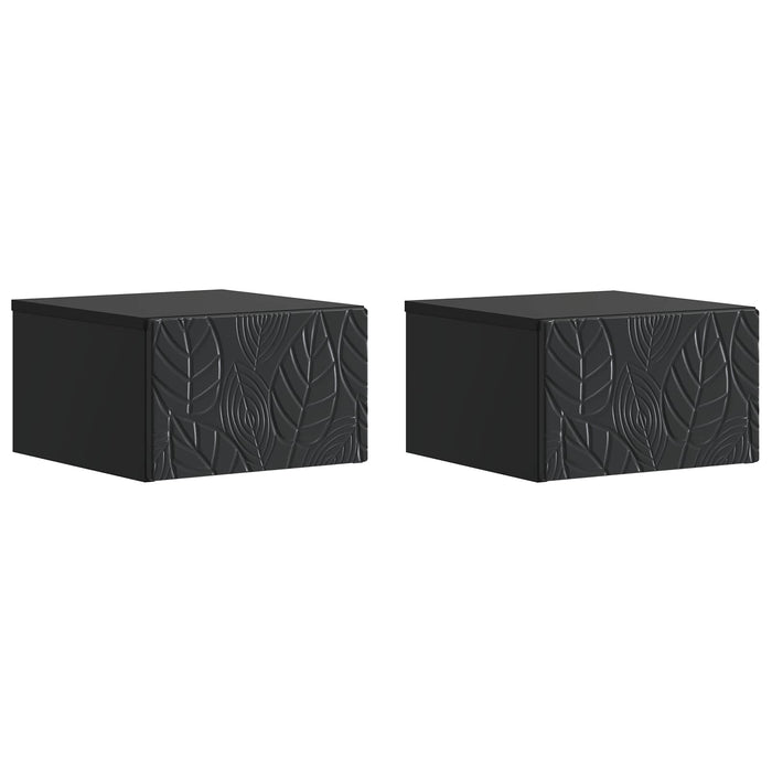 Masă laterală montată pe perete 2 pcs Negru 34,5 x 33 x 20 cm - WALTI WALTI