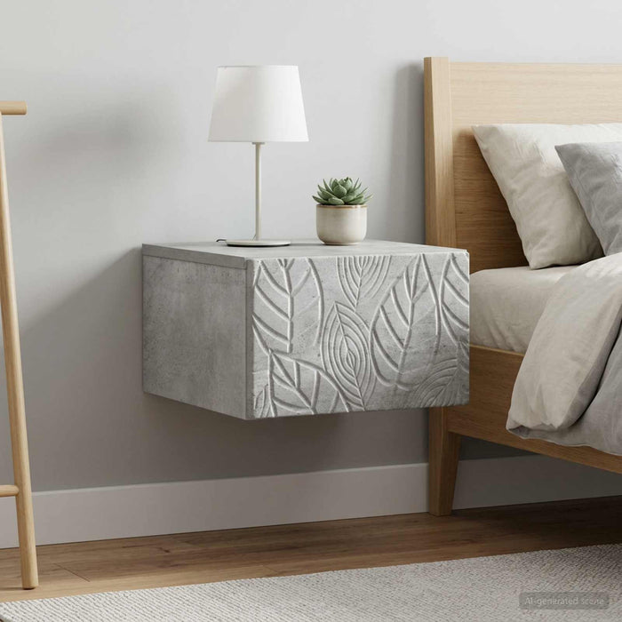Masă laterală montată pe perete 2 pcs Gri Beton - WALTI WALTI