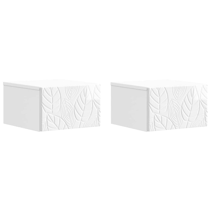 Masă laterală montată pe perete 2 pcs Alb foarte lucios - WALTI WALTI