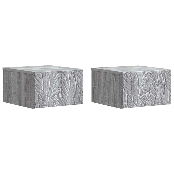 Masă laterală montată pe perete 2 pcs Sonoma gri - WALTI WALTI