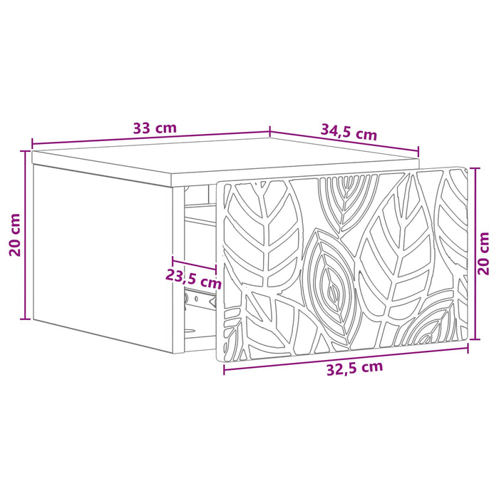 Masă laterală montată pe perete 2 pcs Stejar Artizanal - WALTI WALTI