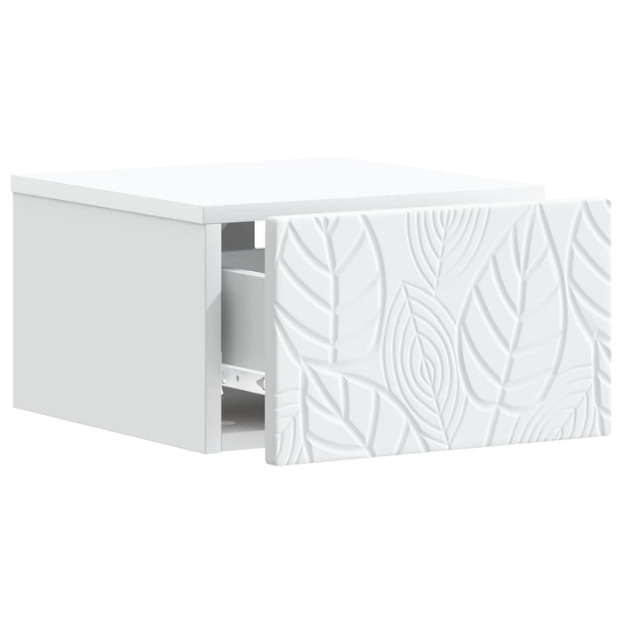 Dulap de noapte suspendat Alb 49 x 34,5 x 20 cm Lemn prelucrat - WALTI WALTI