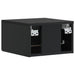 Dulap de noapte suspendat 2 pcs Negru 49 x 34,5 x 20 cm - WALTI WALTI