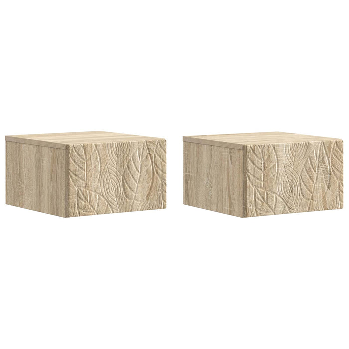 Dulap de noapte suspendat 2 pcs Stejar Sonoma 49 x 34,5 x 20 cm - WALTI WALTI