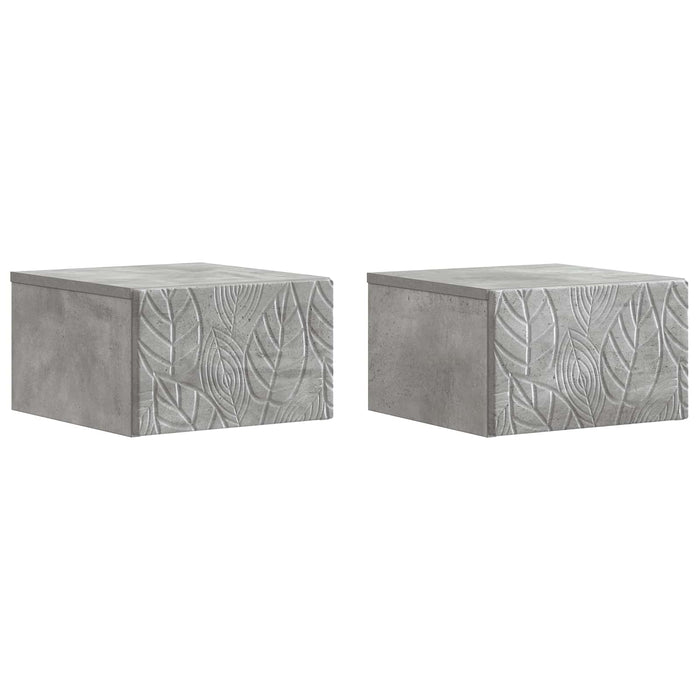 Dulap de noapte suspendat 2 pcs Gri Beton 49 x 34,5 x 20 cm - WALTI WALTI