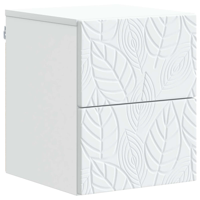 Dulap de noapte suspendat Alb 34,5 x 33 x 40 cm Lemn prelucrat - WALTI WALTI