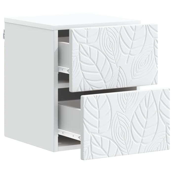 Dulap de noapte suspendat Alb 34,5 x 33 x 40 cm Lemn prelucrat - WALTI WALTI