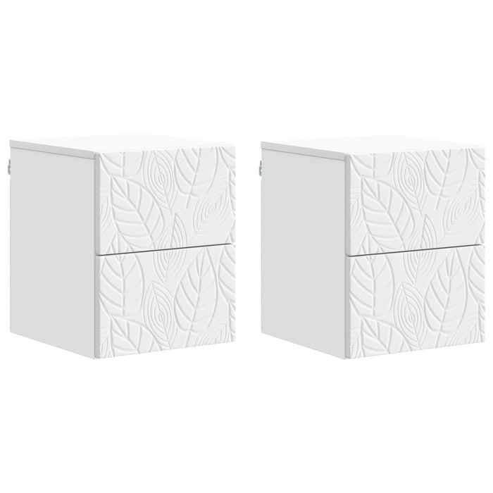 Dulap de noapte suspendat 2 pcs Alb 34,5 x 33 x 40 cm - WALTI WALTI