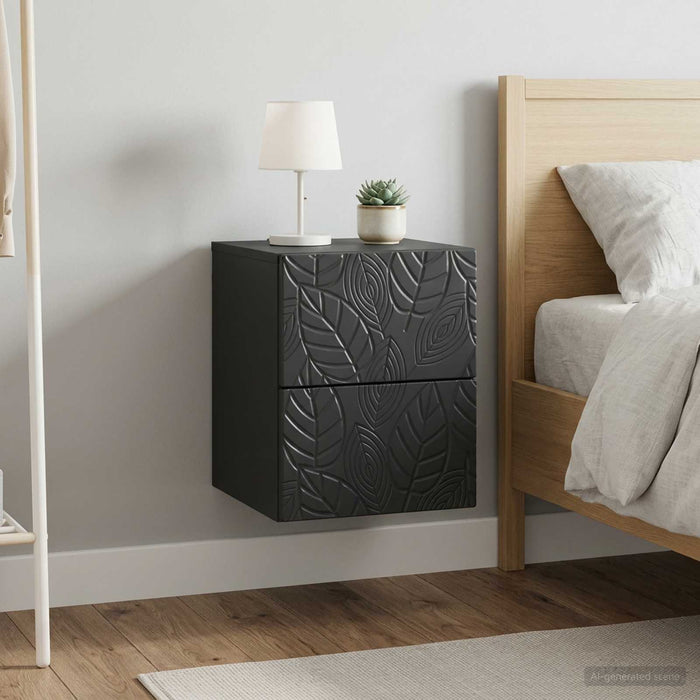 Dulap de noapte suspendat 2 pcs Negru 34,5 x 33 x 40 cm - WALTI WALTI