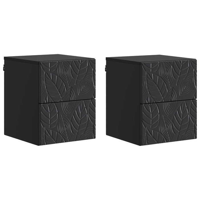 Dulap de noapte suspendat 2 pcs Negru 34,5 x 33 x 40 cm - WALTI WALTI
