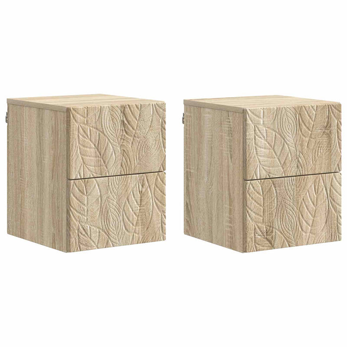 Dulap de noapte suspendat 2 pcs Stejar Sonoma 34,5 x 33 x 40 cm - WALTI WALTI
