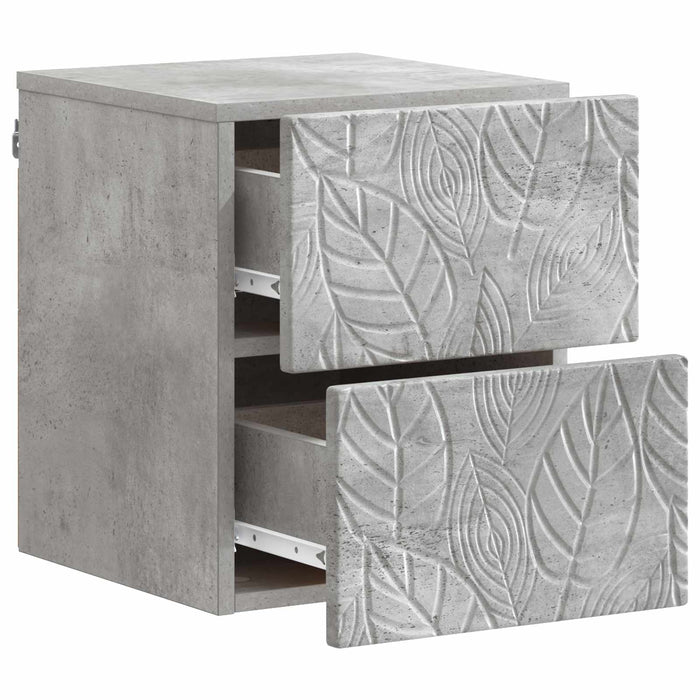 Dulap de noapte suspendat Gri Beton 34,5 x 33 x 40 cm - WALTI WALTI