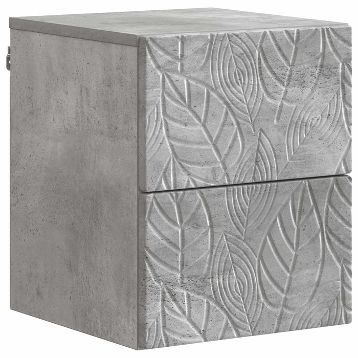 Dulap de noapte suspendat 2 pcs Gri Beton 34,5 x 33 x 40 cm - WALTI WALTI