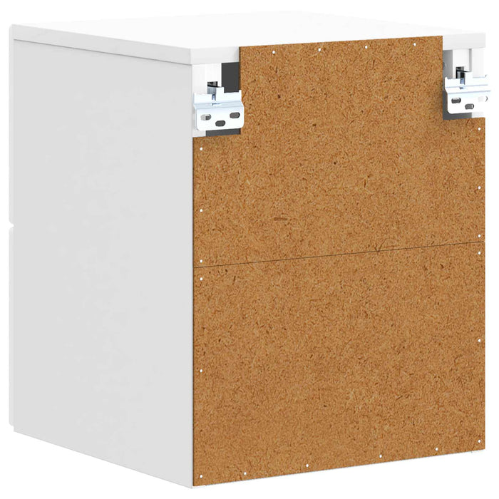 Dulap de noapte suspendat 2 pcs Alb foarte lucios - WALTI WALTI