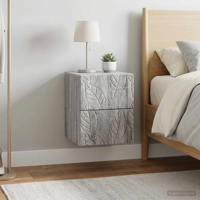Dulap de noapte suspendat 2 pcs Sonoma gri 34,5 x 33 x 40 cm - WALTI WALTI