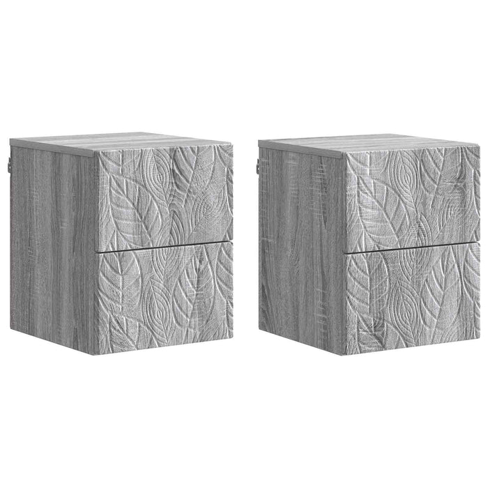 Dulap de noapte suspendat 2 pcs Sonoma gri 34,5 x 33 x 40 cm - WALTI WALTI
