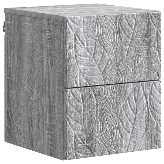 Dulap de noapte suspendat 2 pcs Sonoma gri 34,5 x 33 x 40 cm - WALTI WALTI