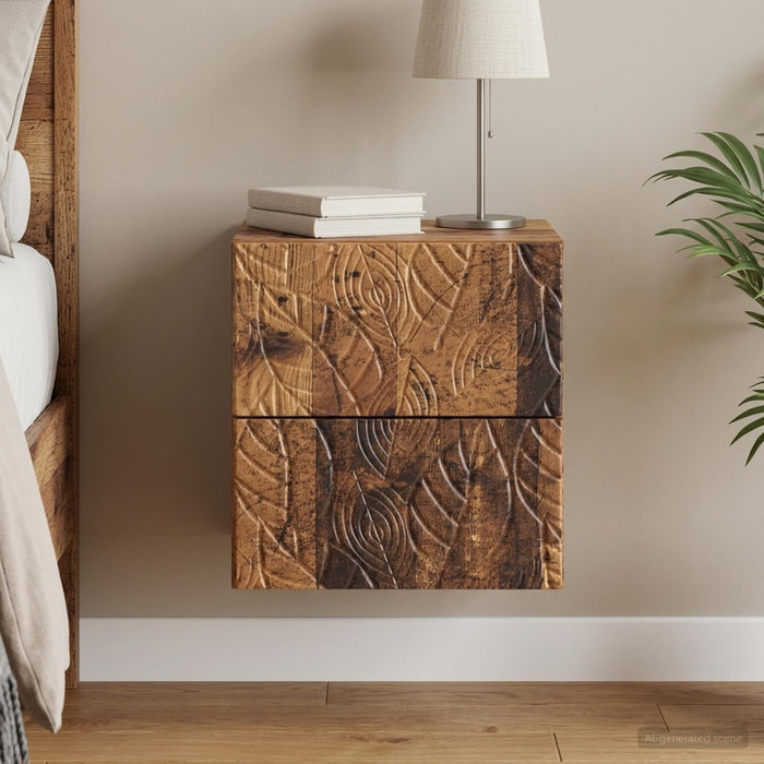 Dulap de noapte suspendat Lemn vechi 34,5 x 33 x 40 cm - WALTI WALTI