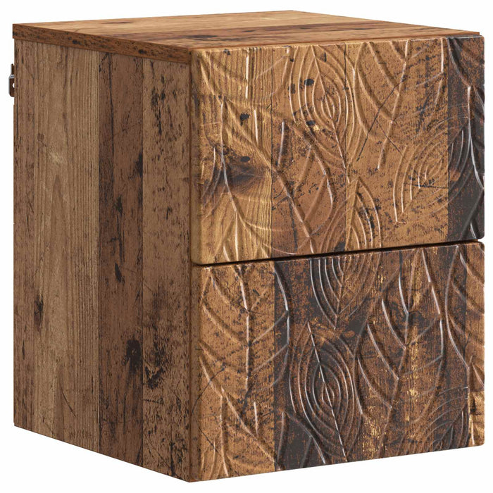 Dulap de noapte suspendat Lemn vechi 34,5 x 33 x 40 cm - WALTI WALTI