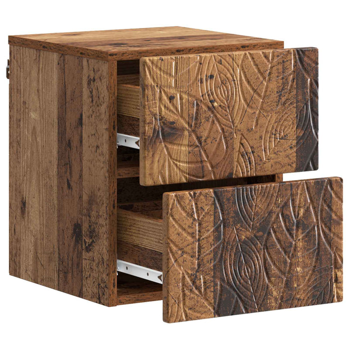 Dulap de noapte suspendat Lemn vechi 34,5 x 33 x 40 cm - WALTI WALTI