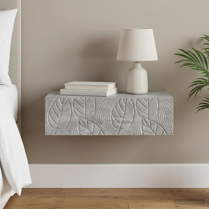 Masă laterală montată pe perete Gri Beton 59 x 34,5 x 17 cm - WALTI WALTI