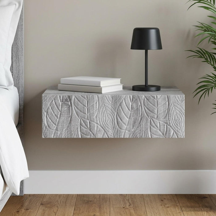 Masă laterală montată pe perete Sonoma gri 59 x 34,5 x 17 cm - WALTI WALTI