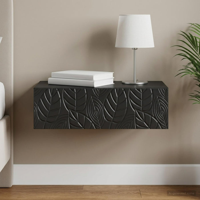 Masă laterală montată pe perete Negru 87,5 x 34,5 x 17 cm WALTI