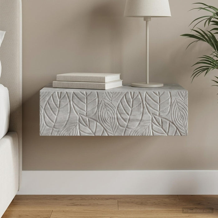 Masă laterală montată pe perete Gri Beton 87,5 x 34,5 x 17 cm - WALTI WALTI