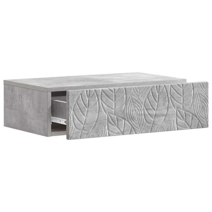 Masă laterală montată pe perete Gri Beton 87,5 x 34,5 x 17 cm - WALTI WALTI
