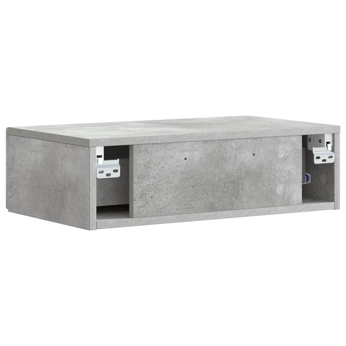 Masă laterală montată pe perete Gri Beton 87,5 x 34,5 x 17 cm - WALTI WALTI