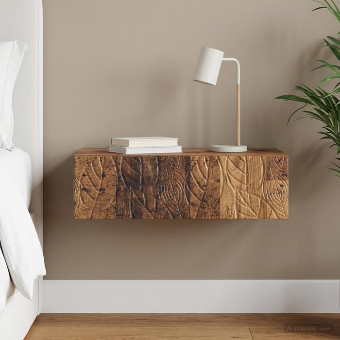 Masă laterală montată pe perete Lemn vechi 87,5 x 34,5 x 17 cm - WALTI WALTI