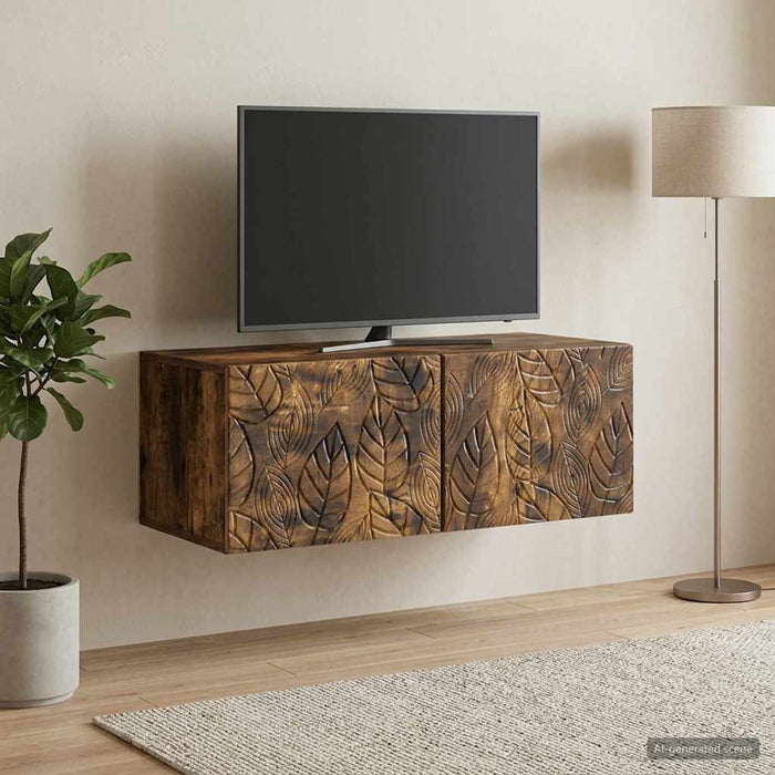 Oglindă TV montată pe perete 59,5 x 41 x 30 cm Stejar fumuriu - WALTI WALTI
