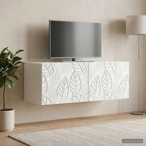 Oglindă TV montată pe perete 98 x 41 x 30 cm Alb Lemn prelucrat - WALTI WALTI