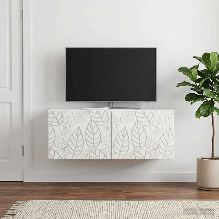 Oglindă TV montată pe perete 98 x 41 x 30 cm Alb Lemn prelucrat - WALTI WALTI