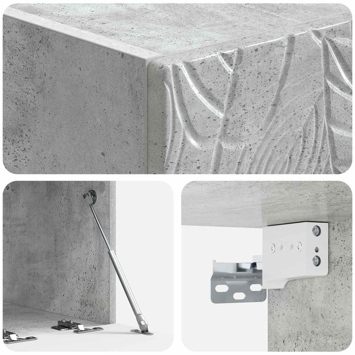 Oglindă TV montată pe perete 98 x 41 x 30 cm Gri Beton - WALTI WALTI