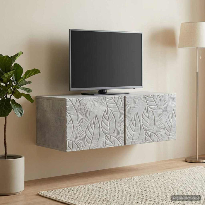 Oglindă TV montată pe perete 98 x 41 x 30 cm Gri Beton - WALTI WALTI