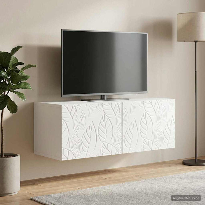 Oglindă TV montată pe perete 98 x 41 x 30 cm Alb foarte lucios - WALTI WALTI
