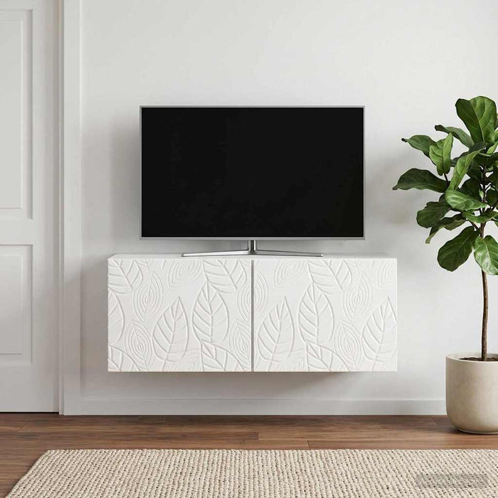 Oglindă TV montată pe perete 98 x 41 x 30 cm Alb foarte lucios - WALTI WALTI