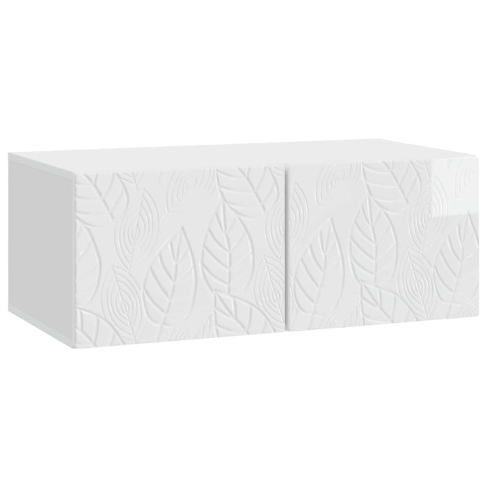Oglindă TV montată pe perete 98 x 41 x 30 cm Alb foarte lucios - WALTI WALTI