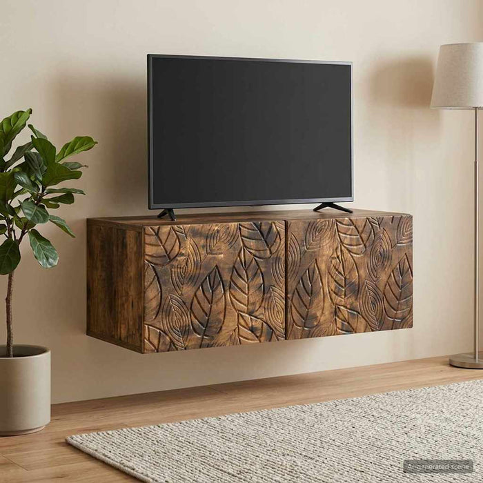 Oglindă TV montată pe perete 98 x 41 x 30 cm Stejar fumuriu - WALTI WALTI