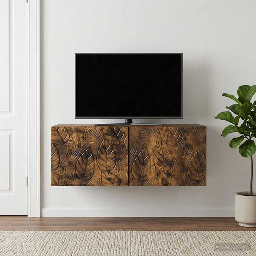 Oglindă TV montată pe perete 98 x 41 x 30 cm Stejar fumuriu - WALTI WALTI