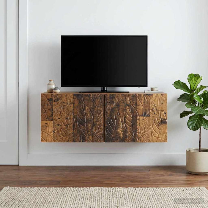 Oglindă TV montată pe perete 98 x 41 x 30 cm Lemn vechi - WALTI WALTI