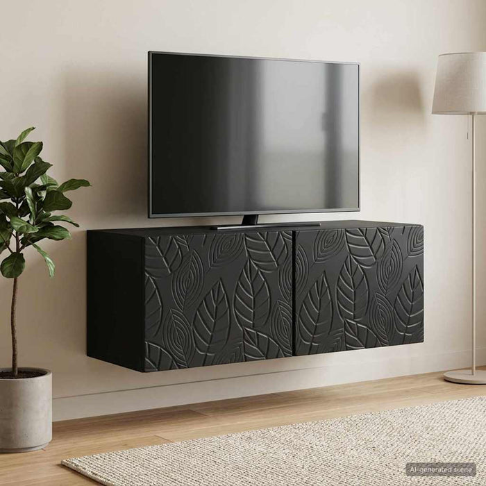Oglindă TV montată pe perete 59,5 x 31 cm Negru Lemn prelucrat - WALTI WALTI