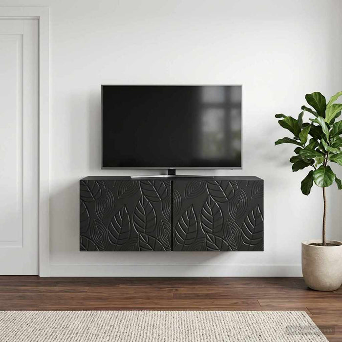 Oglindă TV montată pe perete 59,5 x 31 cm Negru Lemn prelucrat - WALTI WALTI
