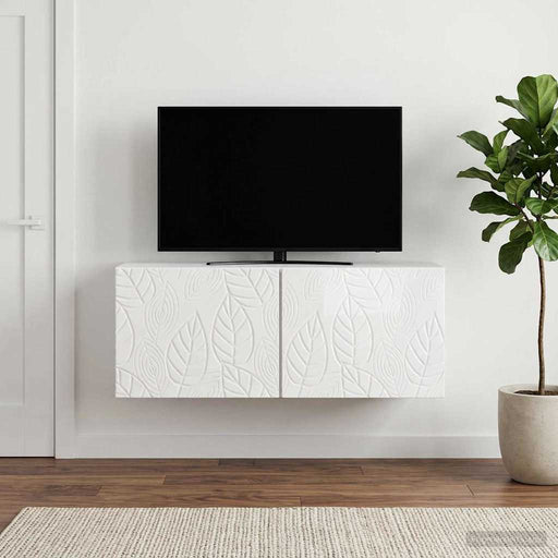 Oglindă TV montată pe perete 59,5 x 31 cm Alb foarte lucios - WALTI WALTI