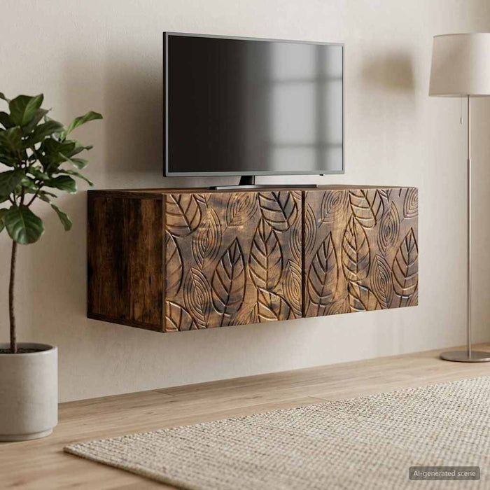 Oglindă TV montată pe perete 59,5 x 31 cm Stejar fumuriu - WALTI WALTI