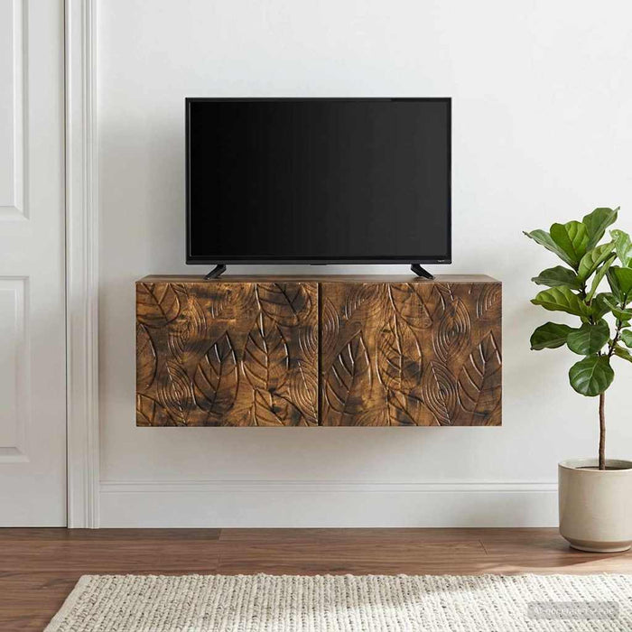 Oglindă TV montată pe perete 59,5 x 31 cm Stejar fumuriu - WALTI WALTI