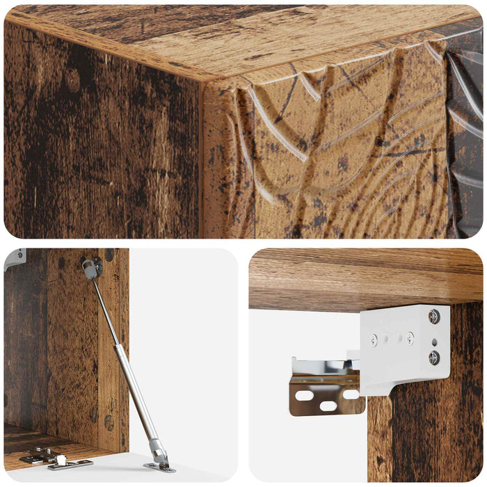 Oglindă TV montată pe perete 59,5 x 31 cm Lemn vechi - WALTI WALTI